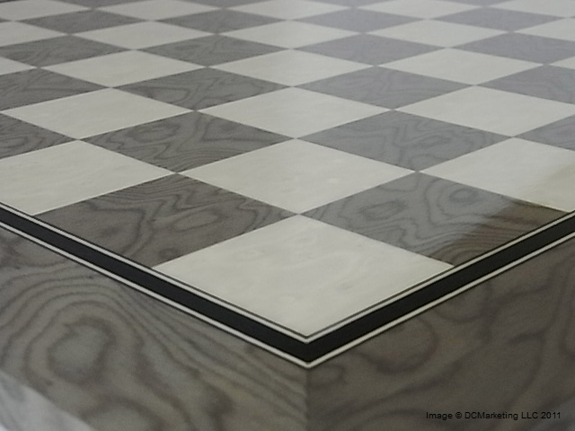 Grey High Gloss Finiush Chess Board - 50mm Squares